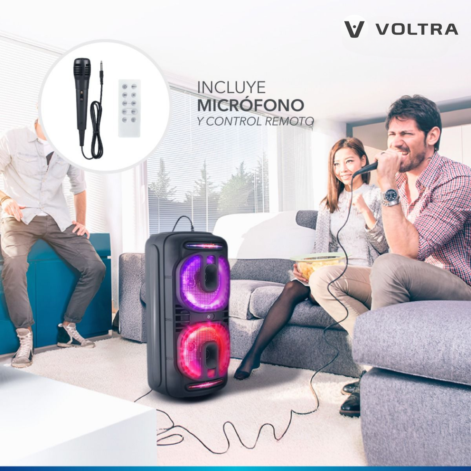 Parlante Portátil Bluetooth RGB Voltra - Imagen 3